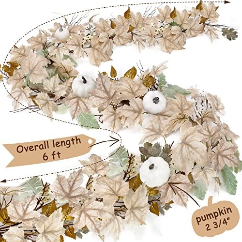Fall Decorations for Home - 2 Pack 6Ft Autumn Maples Pumpkin Berry Garlands - Image 2
