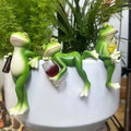 3 PCS Tipsy Frog Statues Pot Hugger Decorations for Plant, Miniature Frog Garden Decor Outdoor Women Gifts Frog Figurines Plant Hangers Decor for Flower,Yard,Lawn Ornament by Suqorinp