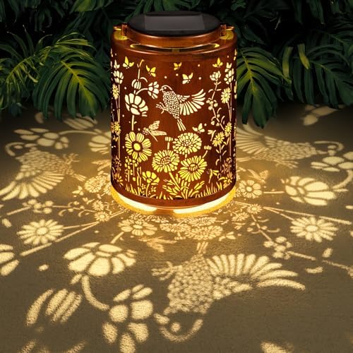 Solar Lanterns Hanging Waterproof Birds Garden Decor Solar Lights by Tepaken