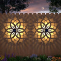 4 Pack Solar Fence Lights Metal Solar Powered Outdoor Wall Deck Step Lights Mandala Theme Waterproof Fence Light for Garden Post Patio Backyard Yard Decor, Gardening Gifts for Women Mom Grandma by gardencave