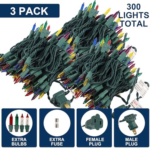 3 Pack Multicolor Christmas String Lights, 100 Count Each, Incandescent Mini Christmas Lights, Connectable Xmas Tree Light for Indoor Outdoor Garland Birthday Holiday Wedding Festival Party - Image 5