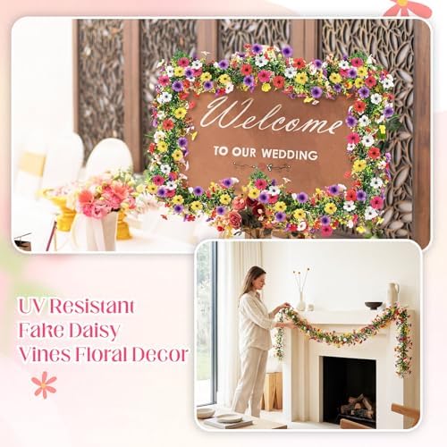 4 Pcs 6 ft Artificial Flowers Wisteria Garland, Multicolor - Image 5