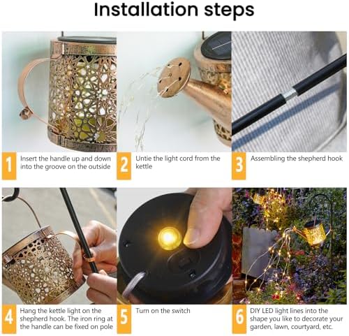 Solar Lights Outdoor Decorative, Solar Watering Can Lights (Warm White) - Image 4