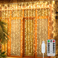 Ollny 2 Pack Curtain Lights, 400LED 6.6x6.6ft Fairy Lights with Remote by Ollny
