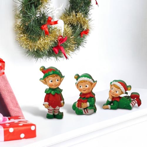 DoubleFill Wooden Figurine Table Decorations, Christmas Elves - Image 4