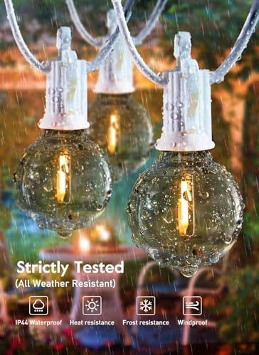 Brightown 30 FT Outdoor String Lights - Commercial Globe Patio Lights with 30 G40 LED Shatterproof Bulbs, Waterproof Connectable Hanging Light for Backyard Bistro Porch Cafe Deck - Image 5