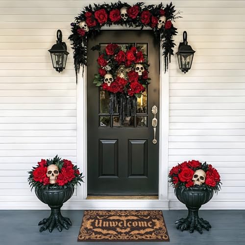 Dark Gothic Bat Mat Unwelcome Entrance Rug for Porch Halloween Gothic Decor - Image 6