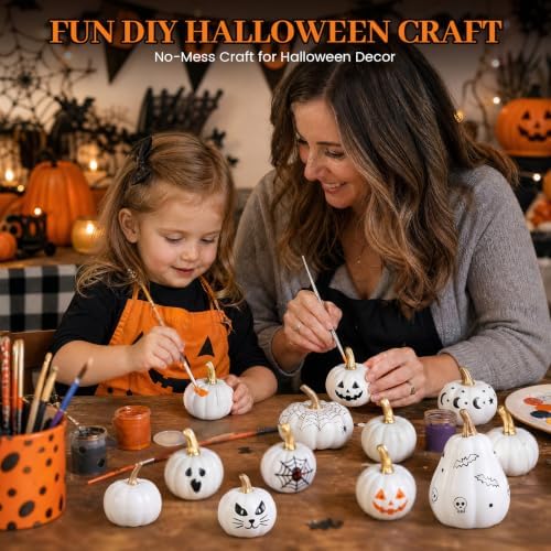 DomeStar 18 PCS White Pumpkins for Decoration, Small White Pumpkins - Image 5