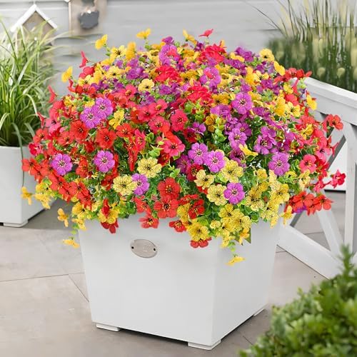 12 Bundles Fake Artificial Flowers Faux Plants for Spring Summer Decoration - Image 2