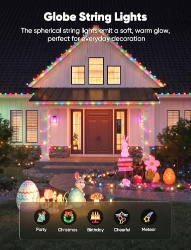 Minetom Pastel Globe Lights, 33 Feet 100 Led Easter String Lights Plug in - Image 2