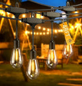 Outdoor String Lights 48FT, Commercial Grade Patio Lights with 16 (15+1) S14 Shatterproof Bulbs for Bistros Backyard Porch Party, IP65 Waterproof 2700K Warm White by BeatiNeonLighting