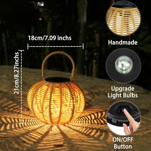 Solar Lanterns Outdoor Waterproof, Solar Pumpkin Lanterns 4 Pack - Image 2