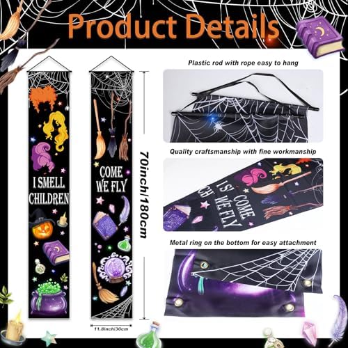 Halloween Banner Decorations Outdoor, Hocus Pocus Decor Halloween Porch Banner Sign Halloween Porch Front Door Decorations, 71 x 12 Inches - Image 2
