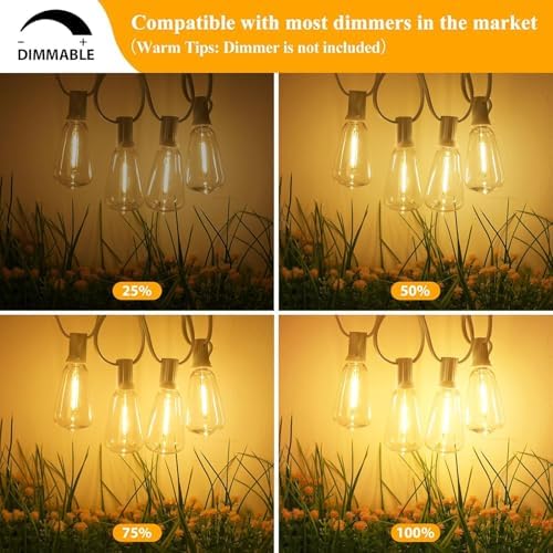 Brightever 25FT Outdoor String Lights 13 Bulbs, Waterproof Patio Lights - Image 4