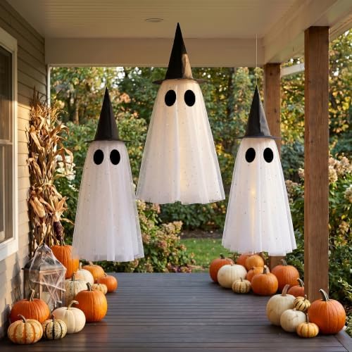 Halloween Ghost Decorations Outdoor, Halloween Hanging Ghosts Decorations - Image 5