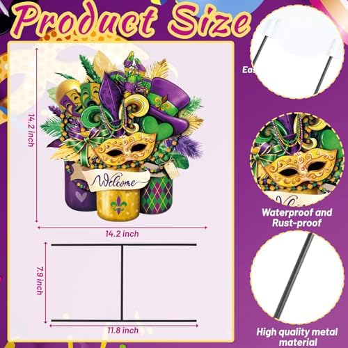 Decoration Yard Sign Stake 14.2 Inch Yard Decor(Carnival) - Image 2