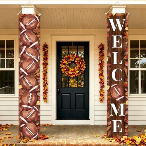Fall Welcome Banner Porch Sign Football Banner Front Door Outdoor Decor - Image 6