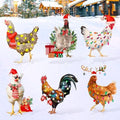 6 PCS Christmas Chicken Decorations Christmas Chicken Yard Sign with Stakes Waterproof Xmas Outdoor Yard Signs Lawn Decor for Holiday Garden Patio by Fjoron