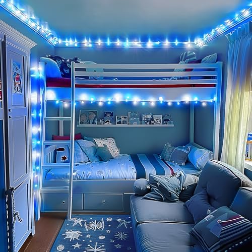 JMEXSUSS Blue and White String Lights Indoor, 200 LED Classroom Lights - Image 3