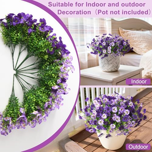 Fake Artificial Pansy Flowers Plants for Outdoors Decoration UV resistant - Image 6
