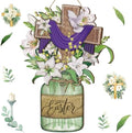 Boao Happy Easter Door Sign Plaque Easter Cross Wooden Hanging he is risen Door Sign Decorations Indoor Floral Spring Wall Hanger for Spring Party Indoor Outdoor Home by Boao