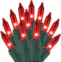 Red Christmas String Lights, 100 Count Incandescent Mini Lights by Unknown