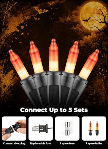 Minetom 100-count 20Ft Yellow & Orange Candy Corn Incandescent - Image 3