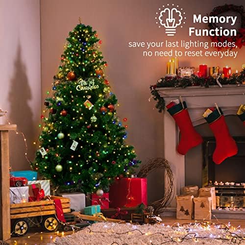 BOLWEO Christmas Tree Lights, 400LED 16 Lines Christmas Lights for Tree 8 Modes for 6ft-7ft Christmas Tree, UL Certified Indoor Outdoor Christmas Decorations 16 * 6.6ft Drops Multi-Colored - Image 4
