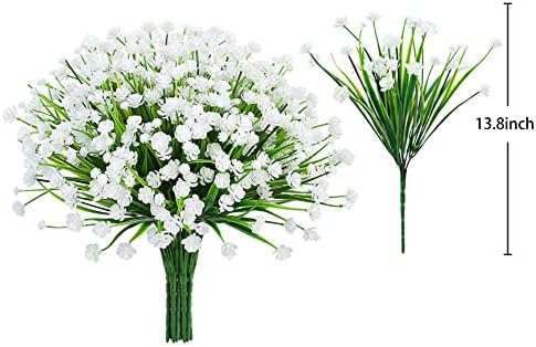 Ouddy Decor 24 Bundles Artificial Flowers for Outdoors Decorations, White - Image 2