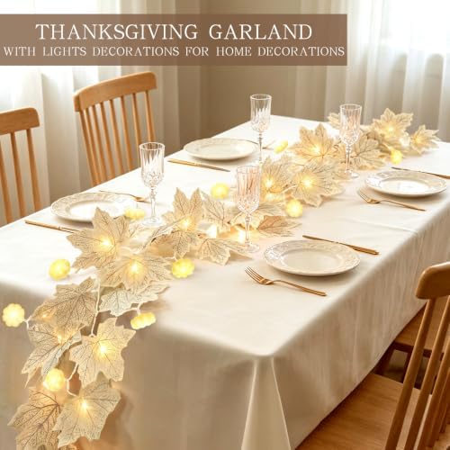 3D Pumpkin Lights & 40 LED 2 Pack Fall Garland Fall Decor Total 13FT - Image 5