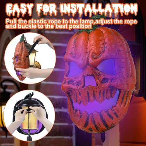 2Pcs Halloween Pumpkin Porch Light Covers, Pumpkin Light Covers Halloween Decorations Outdoor Garage Lights Fixtures Cover Fall Porch Decor for Porch, Front Door, Wall Lamp (Purple) - Image 4