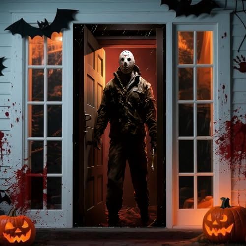 Halloween Door Cover, Horror Movie Character Banner Backdrop - Image 6
