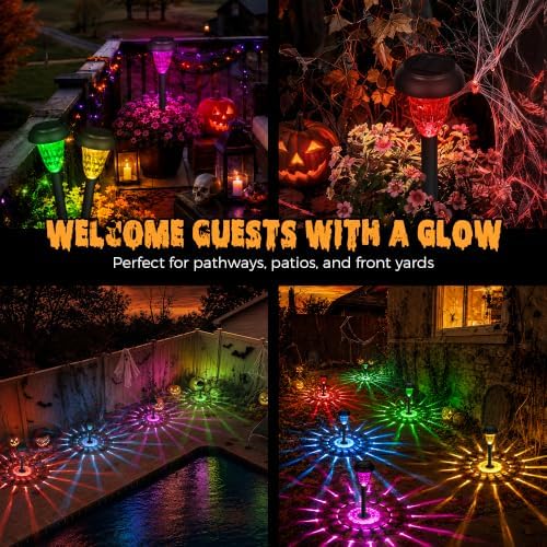 TISEJOY Solar Lights Outdoor Waterproof for Pathway, 8 Pack Color Changing - Image 3