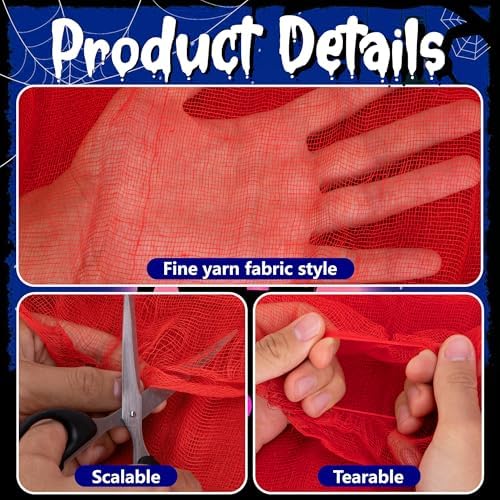 200" x 85" Halloween Red Creepy Cloth, Bloody Scary Creepy Gauze Cloth - Image 3