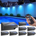 VOLISUN Fence Lights Solar Powered with Remote 8 Pack, Warm White, Cool White and RGB Color Glow LED Solar Lights Outdoor, Dusk to Dawn Solar Fence Lights for Patio, Backyard, Railing, Deck, and Wall by VOLISUN