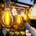 15FT Outdoor String Lights with Remote & Dimmable, 8+1 Shatterproof Waterproof Bulbs, Dimmable Outside Hanging Patio Lights for Backyard, Porch, Deck, Garden 2700K Warm White by Unknown
