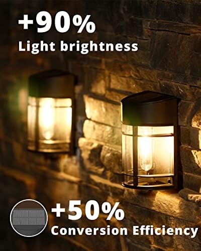 Solar Fence Lights Outdoor, 8 Pack Waterproof Solar Lights Outdoor, Outdoor Solar Light Fence Light for Garden Fence Post Step Stair Backyard - Image 4