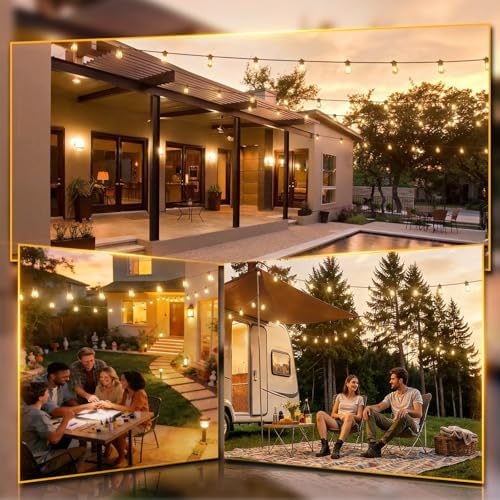 addlon 50FT LED Outdoor String Lights, Waterproof Dimmable Bulbs for Patio - Image 6