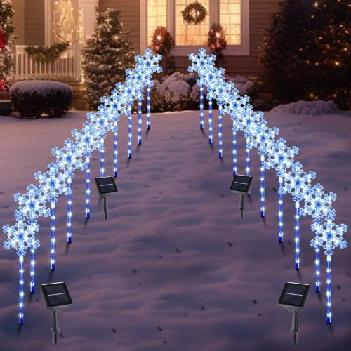 BRIGHTDECK Solar Christmas Snowflake Pathway Lights Outdoor Decor, 20 Pack by BRIGHTDECK