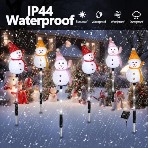 Solar Christmas Snowman Pathway Lights Outdoor Decoration, 3 Pack - Image 4