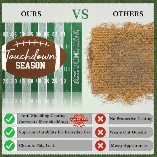 Drydiet Football Door Mat Non Slip Outdoor Touchdown Season Green Brown - Image 6