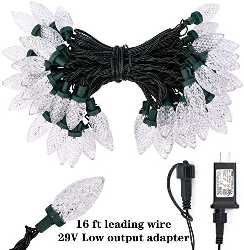 AWQ 50LED 49FT C9 Christmas String Lights Plug in Fairy Twinkle Warm White - Image 6