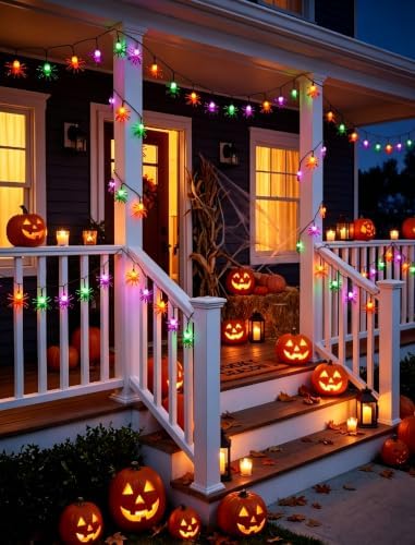 8.5Ft 10 LED Halloween Outdoor Spider String Lights Plug In, Waterproof - Image 4