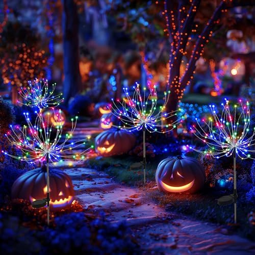 PEVOROS Solar Firework Fairy Garden Lights Outdoor, Colorful, 4 Pack - Image 3