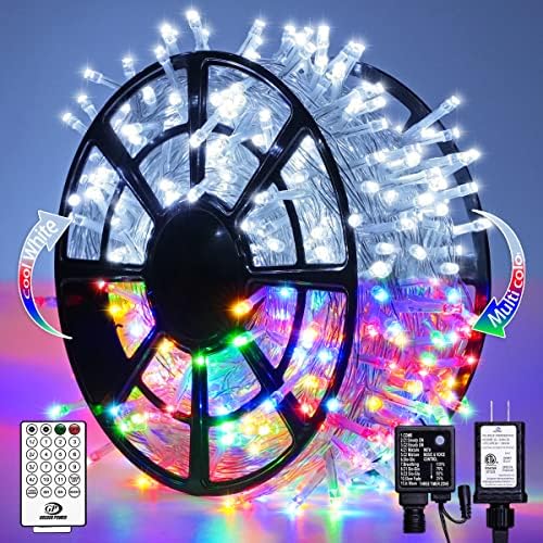JMEXSUSS 500 LED White & Multicolor Color Changing String Lights, by JMEXSUSS