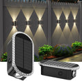 Herzila Solar Fence Lights - RGB & Warm White, LED Christmas Solar Lights Outdoor Waterproof 7 Colors,2 Lens Top and Bottom Lighting for Outdoor/Patio/Wall/Fence Pack of 2 by Herzila