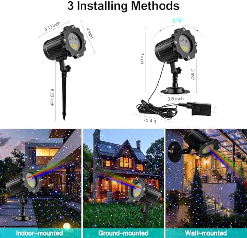 Laser Christmas Projector Lights Outdoor,Moving RGB Laser Projection Light,Firefly Light Show with RF Control,Waterproof Holiday Projector for Garden Patio Halloween Christmas Decoration&Gift - Image 5