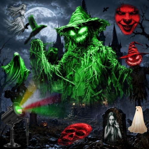 12-in-1 Halloween Projector Lights Outdoor with 3D Dynamic Breathing Effect by Unknown