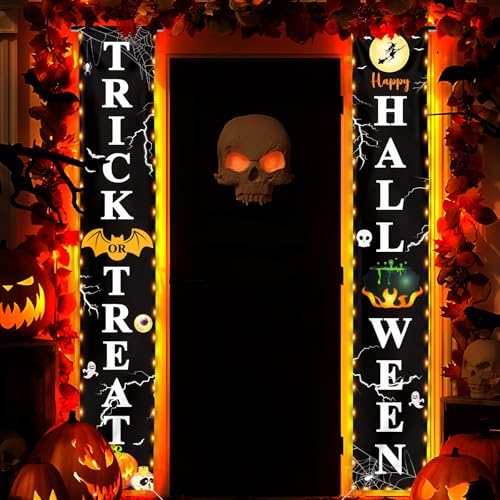 71 x 12 Inch Lighted Happy Halloween Trick-or-Treat Door Banner Decorations - Image 4