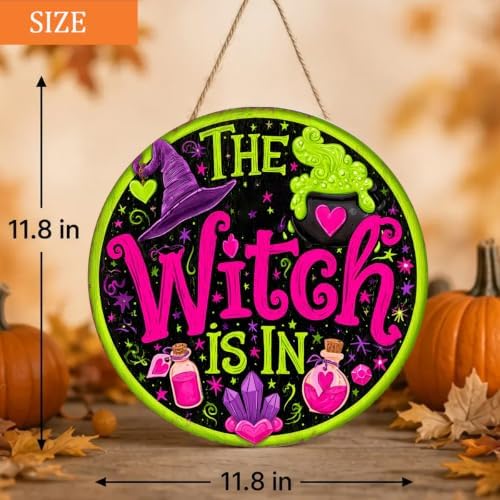 Witchy Halloween Decorations Wooden Sign for Home, The Witch is in Sign - Image 5